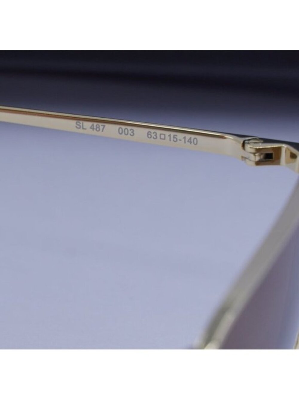 Saint Laurent SL487 003 Cat Eye Sunglasses - Gold/Brown - Picture 9 of 10
